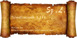 Szedlacsek Lili névjegykártya