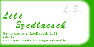 lili szedlacsek business card